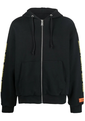 Heron Preston zip-up logo-print hoodie - Black