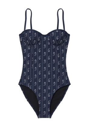 Tory Burch printed underwire swimsuit - Blue