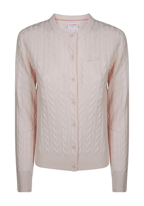 Sun68 crew-neck cable cardigan - Pink