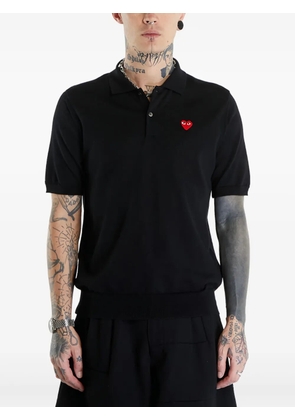 Comme Des Garçons Play heart-patch wool polo shirt - Black