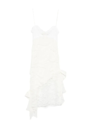 Alessandra Rich draped lace mini dress - White