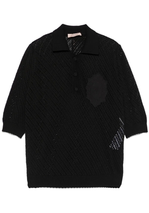 TWINSET logo-patch polo top - Black