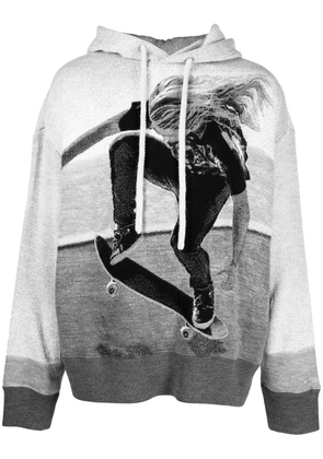 Palm Angels skater-print hoodie - Grey