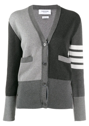 Thom Browne Funmix 4-Bar v-neck cardigan - Grey
