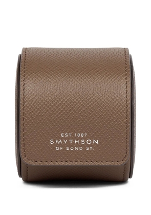 Smythson Panama leather single watch roll - Brown