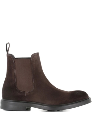 Green George elastic-panel suede boots - Brown