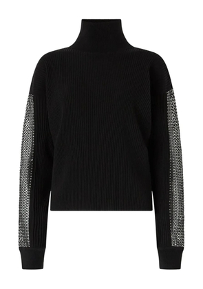 Genny rhinestone-embellished turtleneck sweater - Black