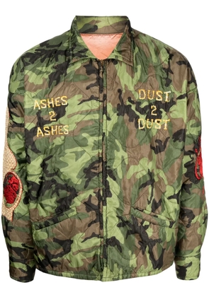 SAINT MXXXXXX embroidered camouflage-print jacket - Green