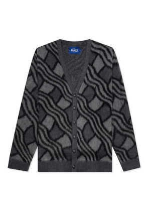Awake NY patterned-jacquard cardigan - Black