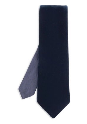 Giorgio Armani velvet-effect tie - Blue