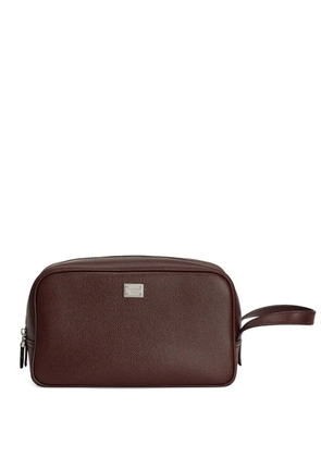 Dolce & Gabbana logo-plaque wash bag - Red