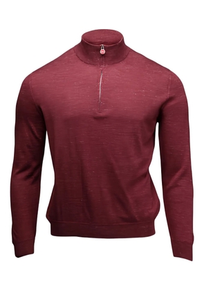 Kiton zip-fastening knit polo shirt - Red