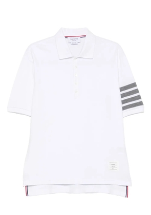 Thom Browne four-stripe cotton polo shirt - White