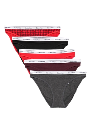 Calvin Klein logo-waistband briefs (pack of five) - Red