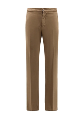 Kiton logo-patch trousers - Brown
