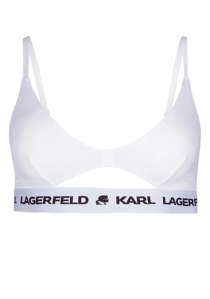 Karl Lagerfeld logo-underband peephole bra - White