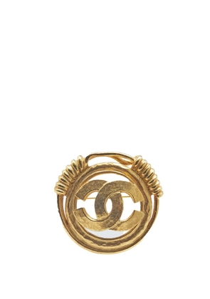 CHANEL Pre-Owned 1994 Gold Plated CC Brooch costume brooch