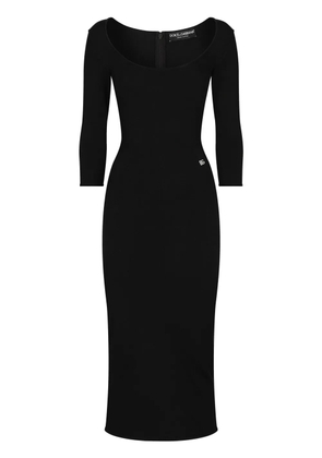 Dolce & Gabbana logo-plaque midi dress - Black