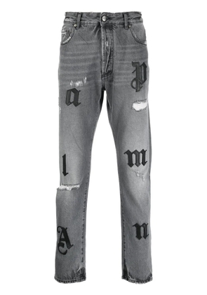 Palm Angels distressed straight-leg jeans - Grey
