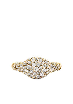 David Yurman 18kt yellow gold Petite Pavé diamond pinky ring (7mm)