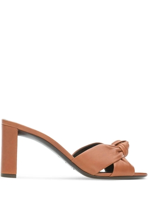Saint Laurent 80mm Bianca twisted-detail sandals - Brown