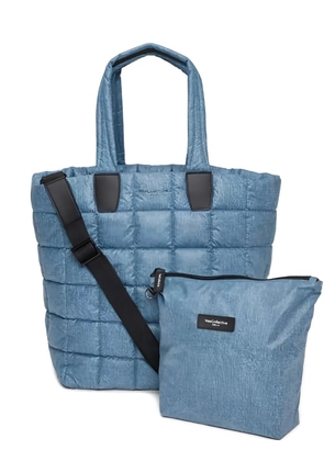 VeeCollective quilted denim tote bag - Blue