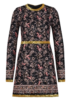 Giambattista Valli Popping Paisley-embroidered sequinned minidress - Black