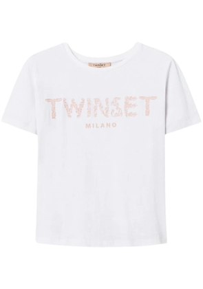 TWINSET logo-embroidered T-shirt - White