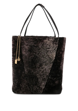 Chloé Spin shearling tote bag - Brown