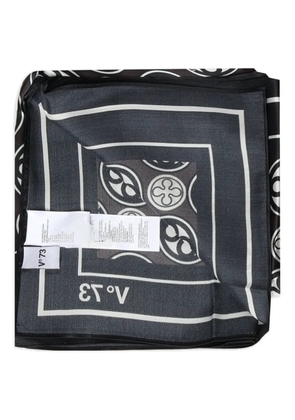 V°73 patterned silk scarf - Black