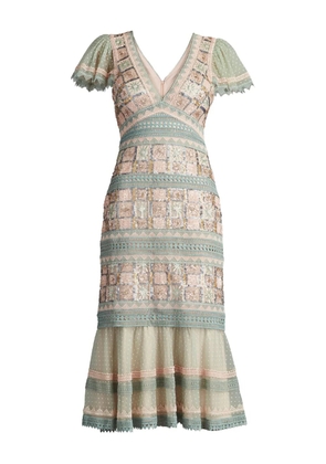 Tadashi Shoji Belle V-neck dress - Green