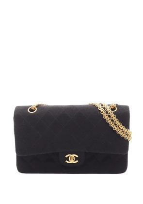 CHANEL Pre-Owned 1994-1996 Medium Classic Jersey Bijoux Chain Double Flap crossbody bag - Black