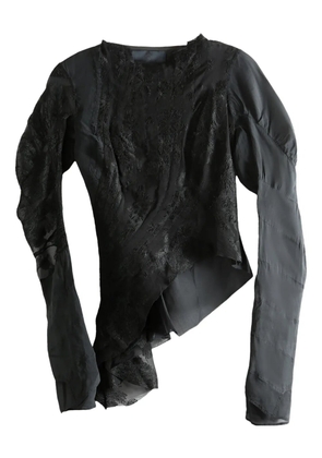 Marc Le Bihan lace-panelled blouse - Black