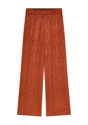 DRIES VAN NOTEN jacquard-swirl trousers - Orange