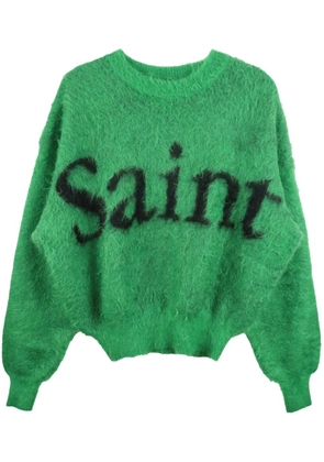 SAINT MXXXXXX intarsia-knit mohair-blend jumper - Green