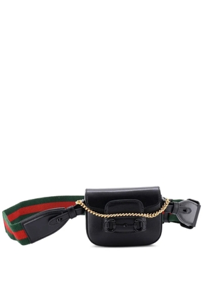 Gucci Pre-Owned Horsebit 1955 Shoulder Bag Leather Super Mini crossbody bag - Black