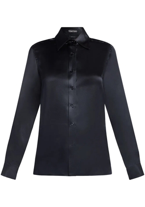 TOM FORD silk-charmeuse shirt - Black