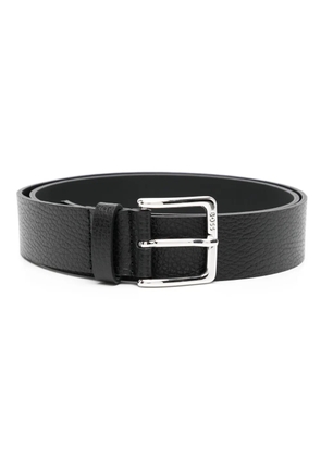 BOSS logo-engraved leather belt - Black