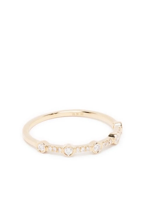 Ef Collection 14kt yellow gold diamond stack ring