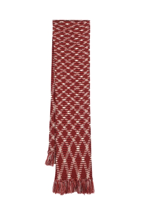Missoni intarsia-knit wool scarf - Red
