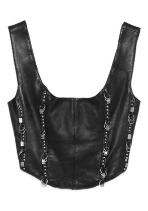 Patrizia Pepe studded leather top - Black