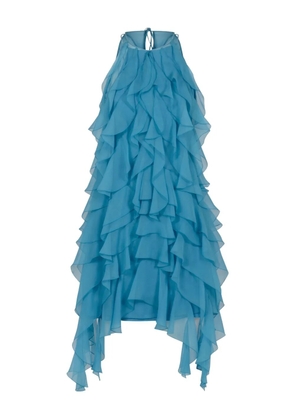 Alberta Ferretti ruffled mini dress - Blue
