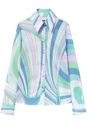 PUCCI Iride-print cotton shirt - Blue