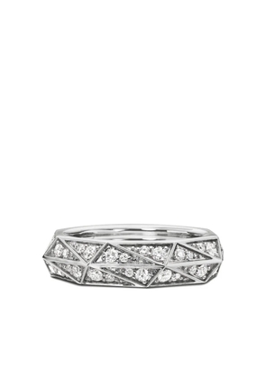 David Yurman sterling silver Torqued Faceted diamond ring (6mm)