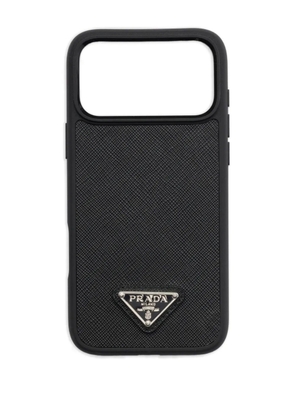 Prada leather iPhone 17 Pro Max case - Black