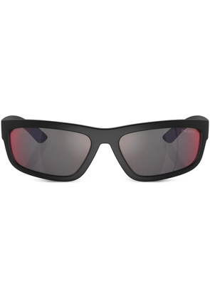 Prada Linea Rossa printed rectangle-frame sunglasses - Black