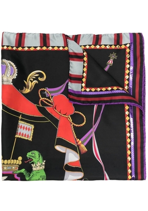 ETRO logo-embroidered chunky-knit scarf - Black