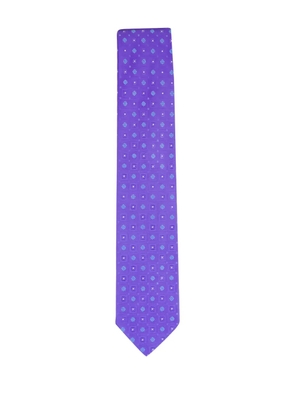 Eton floral geometric tie - Purple