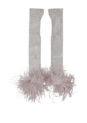 Santa Brands feather-detail gloves - Silver