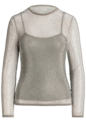 Ralph Lauren Collection crystal-embellished long-sleeve top - Grey